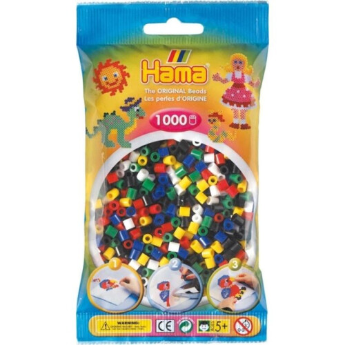 Hama Hama - 1.000 Standard-MIDI-Perlen (Ø5 mm) Mischfarbe 6 Farben