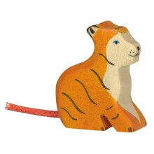Figurinha de madeira HOLZTIGER Tigre pequeno sentado