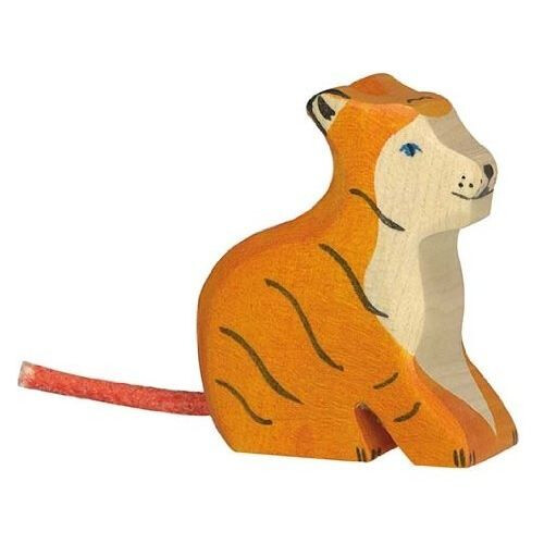HOLZTIGER Holzfigur Tiger klein sitzend
