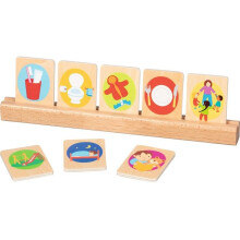 Bildungsspiel - GOKI - GOLLNEST &amp; KIESEL - Holz - 23 Karten + Halter - Zeitverständnis