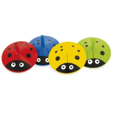 Toupie - Ulysse - Toupies coccinelle - 4 kpl - 4 väriä - Puusta