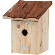Vogelhuis met schorsdak voor koolmees