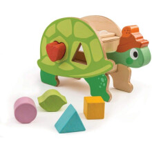 Jogo de quebra-cabeça de madeira - Tender Toys - Caixa de forma Tartaruga - Para crianças a partir de 3 anos - Multicolorido