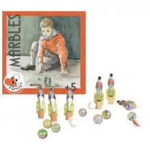 Marble Game - Egmont Toys - 40 glass marbles - 6 small wooden soldiers - Mixed - 4 years and up