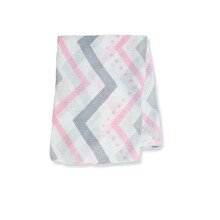 Vaaleanpunainen bambu Chevron 120x120 cm - Lulujo - Pehmeys ja monikäyttöisyys - Tyttö