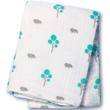 Pitkä ja puuvillamata Aqua Hippo 120x120 cm - Lulujo - Uniseks - Valkoinen