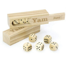 JEUJURA - Holzbox - Yam - 5 Würfel aus Buchenholz