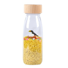 Petit Boum | Sensorische Fles Geluid Toekan - Geel - 14 x 4 cm