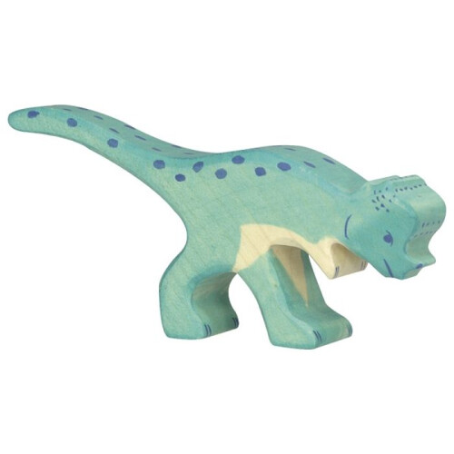 FIGUR - HOLZTIGER - PACHYCEPHALOSAURUS - Holz - Blau - Handbemalt
