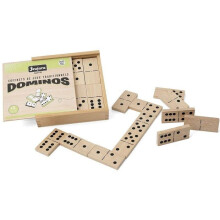 JEUJURA - Juego de Dominó de Madera Grande - Caja de Madera - Para Niños a Partir de 3 Años
