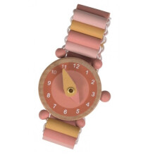 Wooden Toy - EGMONT TOYS - Emma Wooden Watch - Pink - For children from 3 years old - Learn to tell time