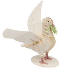 Maquete 3D em papel - Fridolin - Pomba branca - 7,5 8,5 8 cm - Para montar você mesmo - A partir de 8 anos