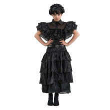 Fantasia Vestido de Baile Mercredi Addams Quarta-feira Criança