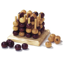 Strategy game - GOKI - 3D wooden TicTacToe - For children - Mixed - Brown
