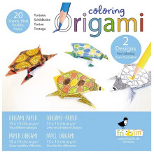 Origami-set - Fridolin - Kilpikonna - 20 Lehteä - 15x15 cm - Väritettäväksi lapsille