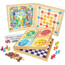 Klassisches Spieleset - JEUJURA - 50 Regeln - Holzfiguren - Ab 3 Jahren