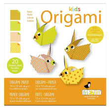 Kit Origami - Fridolin - Lièvre - 20 Feuilles - 4 Motifs - Pour Enfants à Partir de 6 Ans