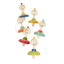 Wooden Spinning Top - Small Foot Company - Wooden Spinning Top with String - Height 9 cm - Unisex - 3 years