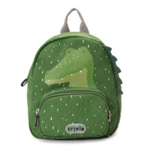 Kinderrugzak - TRIXIE - Meneer Alligator - Groen - Gerecycled katoen & gerecycled polyester - 21 x 10 x 25 cm