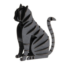 3D Paper Model - FRIDOLIN - Black Cat - 7 x 8 x 4 cm - Cardboard - Laser Cut Pieces
