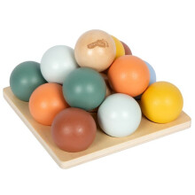 Brinquedo educativo - SMALL FOOT COMPANY - Jogo de classificação Montessori com bolas - Madeira FSC - 14 bolas - 12-36 meses