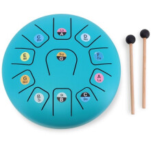 Instrumento musical - VILAC - Tambor de língua de metal 11 notas - 11 notas Dó maior - Diâmetro 20 cm - 2 baquetas + 14 partituras