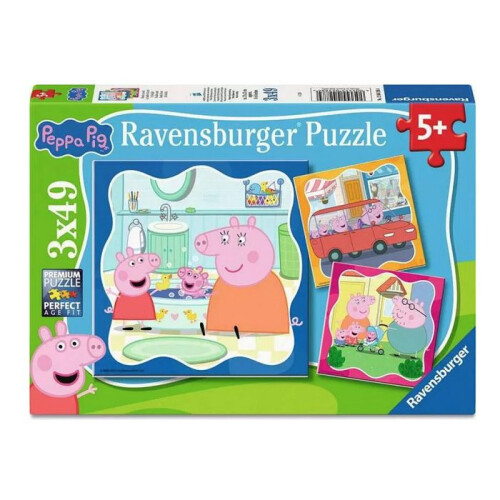 Ravensburger Palapeli 3x49 palasta Peppa Pig -perhe ensin