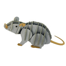 3D Paper Model - FRIDOLIN - Rat - Gray - 11.554.5 cm - From 8 years old