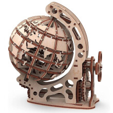 Maquete Globo Terrestre - Mr. PlayWood - 125 peças - Madeira - 17,5 x 18,5 cm - Quebra-cabeça 3D