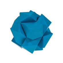 3D Puzzel in bamboe - Blauwe Hoekige Knoop - Voor kinderen en volwassenen - Unisex - Vanaf 9 jaar