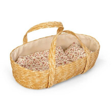 Cesta para boneca - DISVALTOYS - Moisés - Almofadada - Inclui almofada e colchão - Trançada com alças