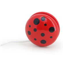 Yoyo - VILAC - Yoyo Joaninha - Madeira maciça laqueada - Vermelho com bolinhas pretas - Fabricado na França
