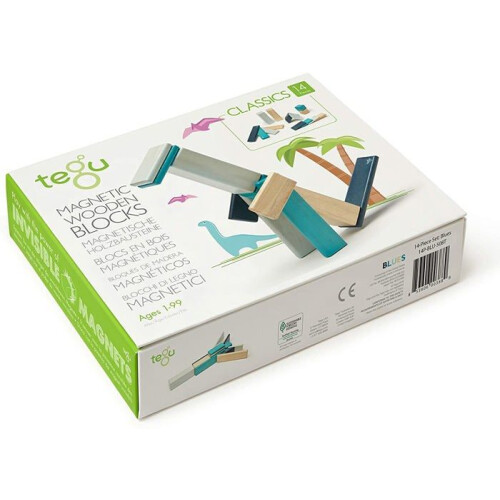 Tegu 14-teiliges magnetisches Holzblock-Set, Blau