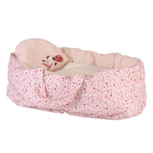 Cesta para boneca - Egmont Toys - Joaninha - 40 cm - Tecido floral - Lavável a 30C