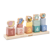 Brinquedo empilhável - NOVOS BRINQUEDOS CLÁSSICOS - Contagem e classificação - Madeira FSC - Números 1-5 - Montessori 12-48m