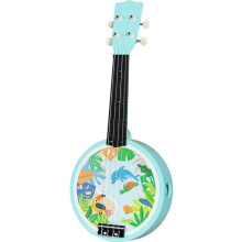 Musical instrument - GOKI - Blue banjo - Wood - Acoustic sound hole - Delivered with pick and strings