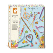 Scoubidous peace and love - 50 fils - JANOD - Jewelry kit - Orange - From 7 years old