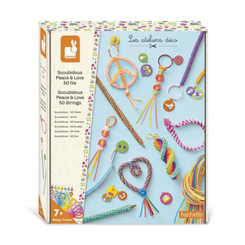 Janod Scoubidous pace e amore - 50 fils - JANOD - Kit gioielli - Arancione - Da 7 anni