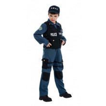 SWAT-agenttiasu Poika 7/9 vuotta - Polyesteri - Ammatti - Sininen