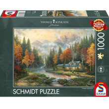 1000 palan palapeli - SCHMIDT SPIELE - Thomas Kinkade Studios - Syksyinen ilta järven rannalla - 1000 kpl