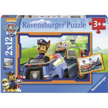Ravensburger - Puzzles 2x12 Teile - Paw Patrol in Aktion - Zeichentrick und Comics - Unisex - Ab 3 Jahren