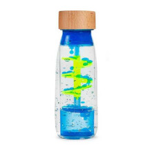 PETIT BOUM | Sensorische fles Move Spirale Blauw - 14 x 4 cm
