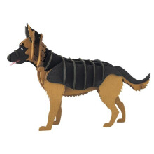3D Paper Model - FRIDOLIN - German Shepherd - Laser Cut Parts - Cardboard - 3 x 7.5 x 12 cm