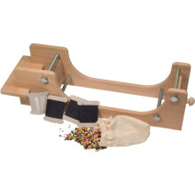 Cadre de tissage - Dieters - Grand modèle - Avec perles en verre - Pour enfants à partir de 8 ans - Beige