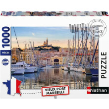 Puzzle - NATHAN - Kävely vanhassa satamassa Marseille - 1000 palasta - 70 x 50 cm - Ranskan alueet kokoelma