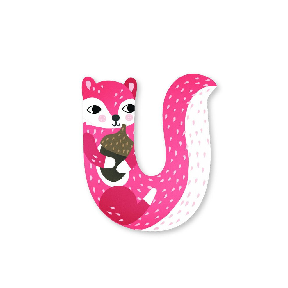 Wooden Letter - Vilac - U Michelle Carlslund - 7 Cm - Red - Children's Room 3048700850218
