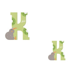 Lettre en bois - Sevi - K - 10 cm - Décoration murale - Coloris aléatoire