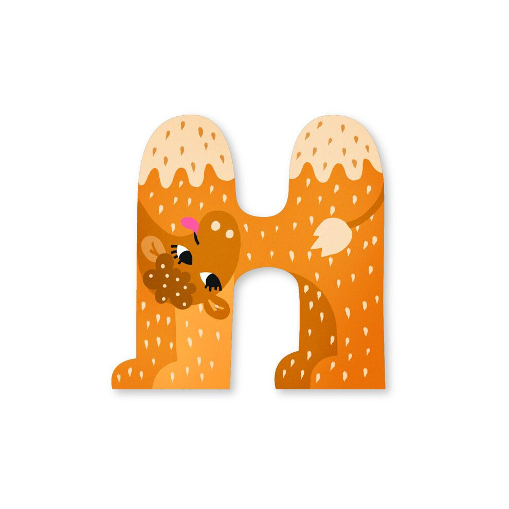Wooden Letter - Vilac - Letter H Michelle Carlslund - 7 Cm - Orange - Solid Wood 3048700850089