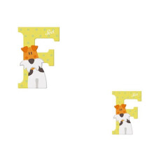 Lettre en Bois - Sevi - F - 10 cm - Décoration Murale - Artisanale - Jaune