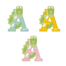 Lettre en bois - SEVI - Alligator - 10 cm - Décoration murale - Mixte